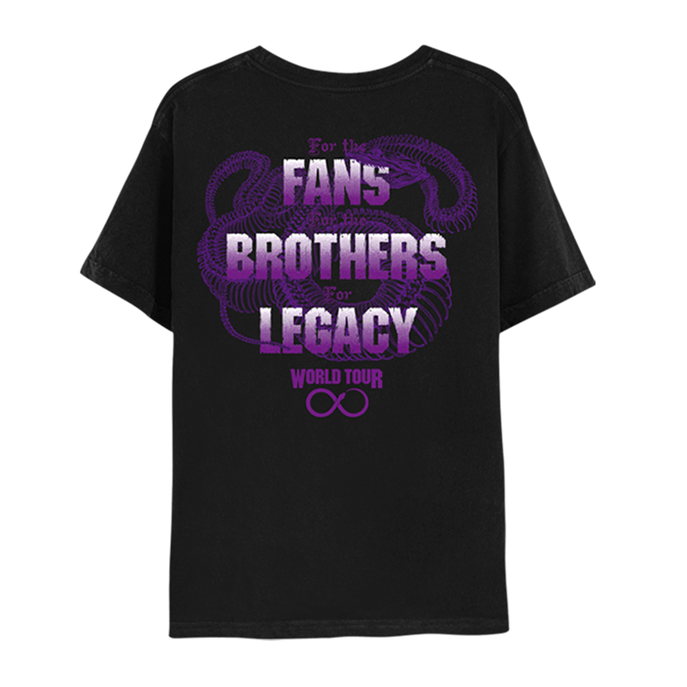 Purple Snake World tour 2023 Black T-Shirt Back