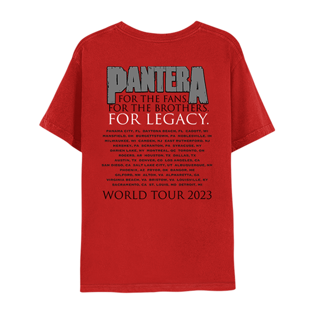 Vulgar World Tour 2023 Red T-Shirt Back