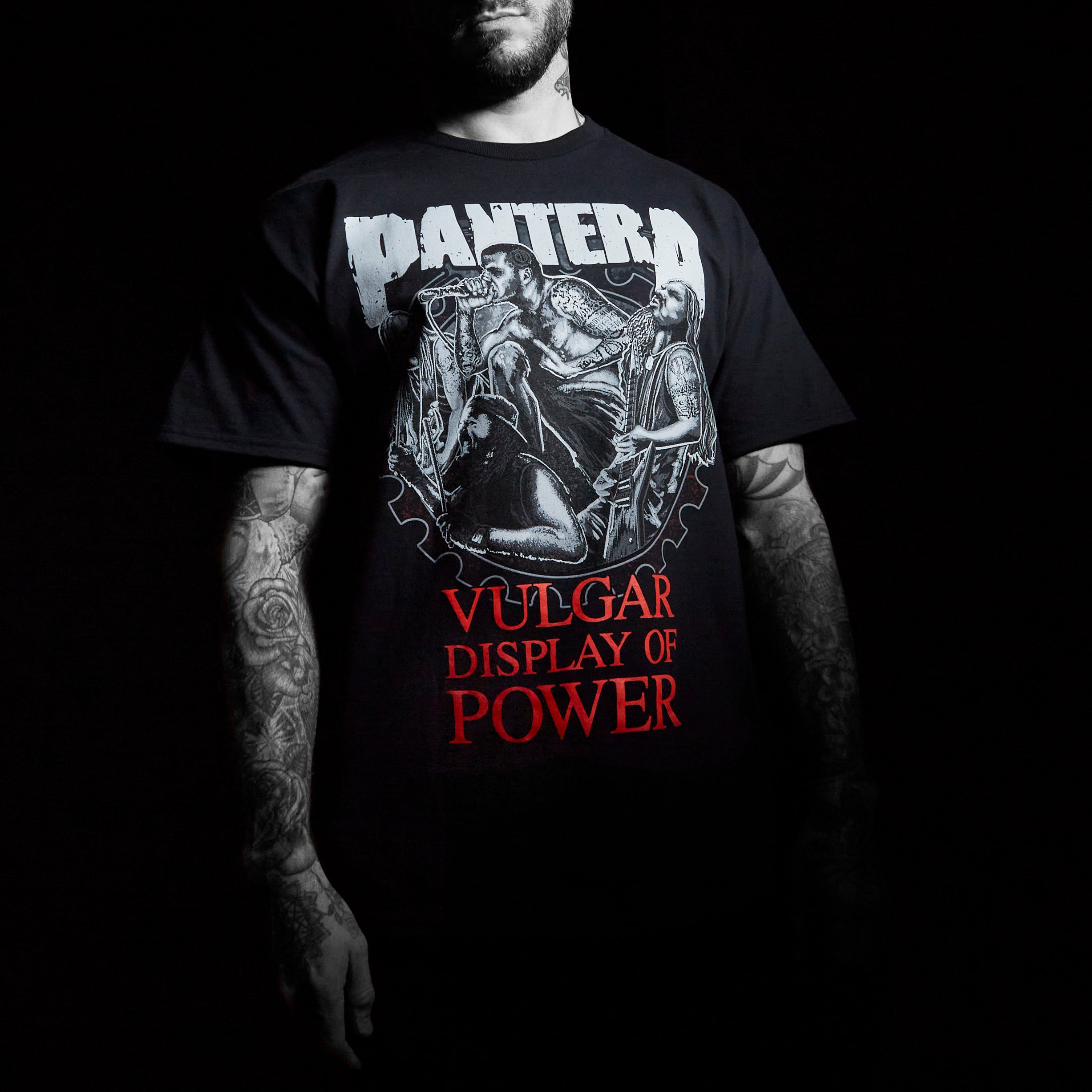 Vulgar Display of Power Band Illustration T-Shirt - Model
