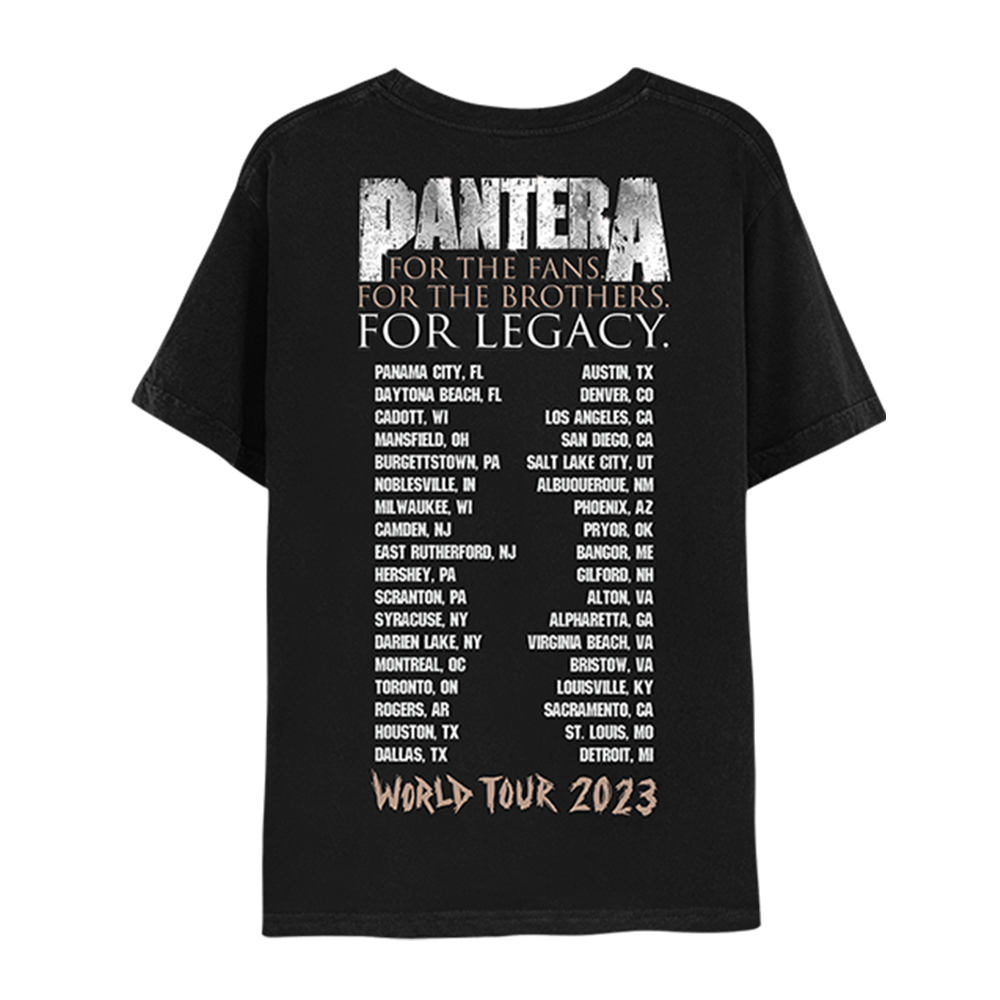 Cowboys From Hell World Tour 2023 Black T-Shirt Back