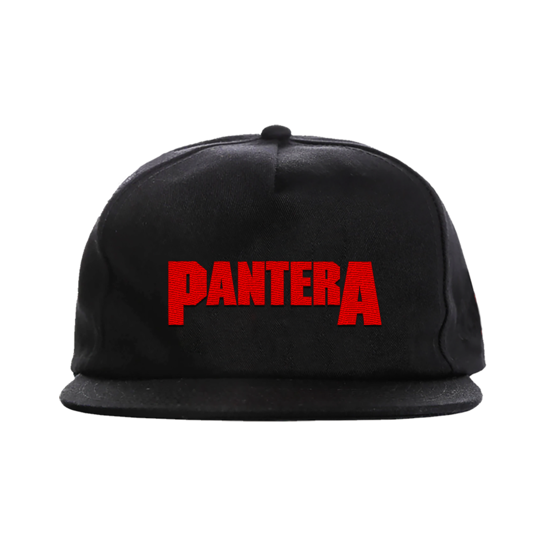 Embroidered Red Pantera Logo Snapback Hat