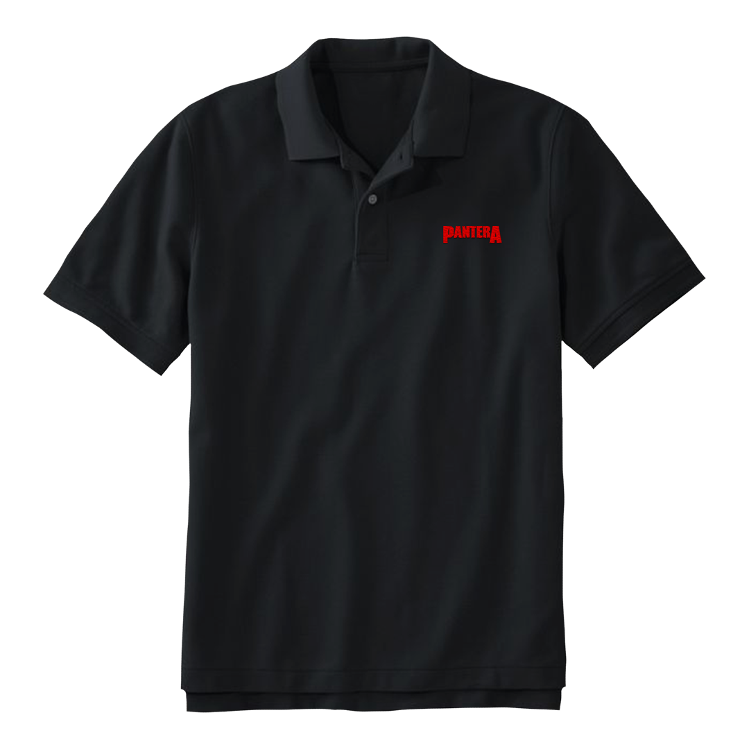 Embroidered Red Pantera Logo Polo