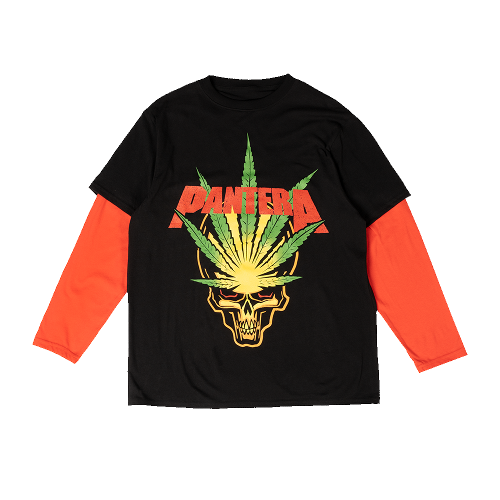Cannabis Skull Layered Long Sleeve T Shirt Pantera Official Store